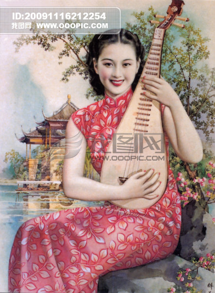 民国老上海广告年画月份牌图片_传统文化图片